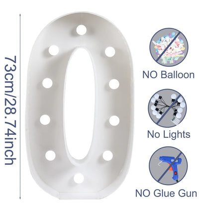 Giant Birthday Figure Led Light Balloon Filling Box 1st Birthday Balloon Number 30 40 50 Balloon Frame Wedding Decor Baby Shower