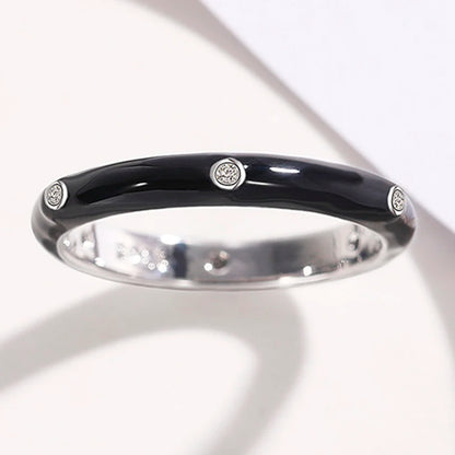 Rainbow Color Enamel Finger Rings for Women with Dazzling CZ Stone Exquisite Fashion Female Accessories Party Jewelry Hot