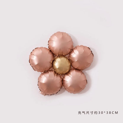 Matte Flower Aluminum Film Balloons Baby 1st Birthday Party Decor Kids Boy Girl Baby Shower Supplies Toy Balloon Wedding Ballons