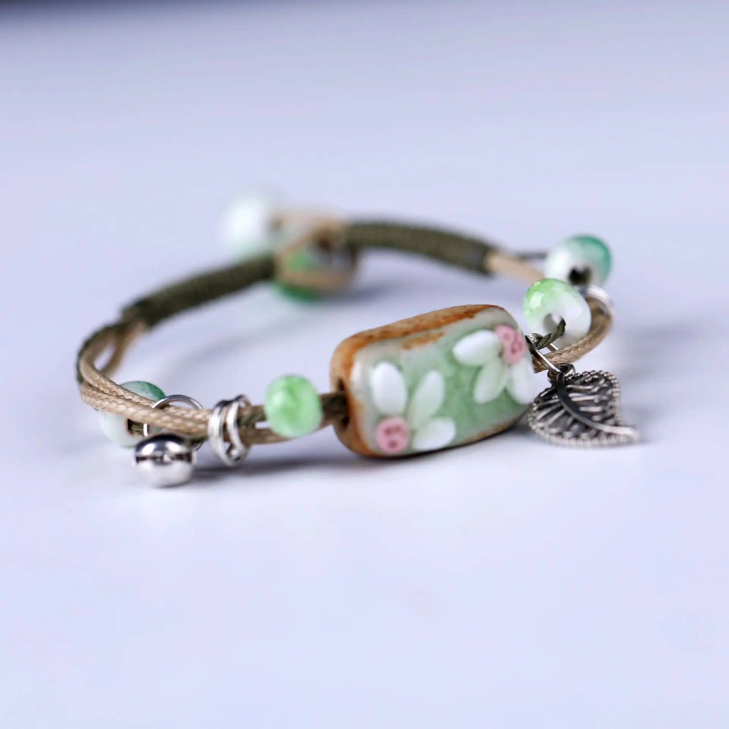 Handmade Boho Gypsy Hippie Design Brown Leather Star G Clef Note Metal Charms Wood Button Beads Wrap Unisex Adjustable Bracelet