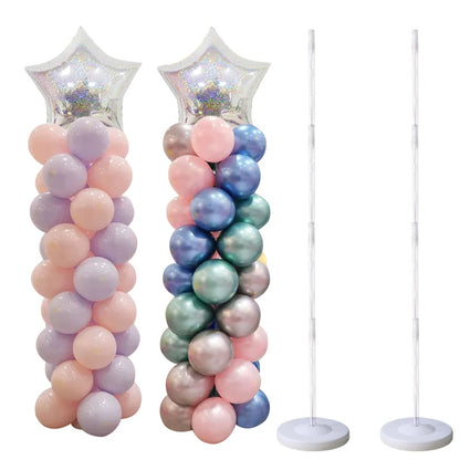 1/2set Adjustable Balloon Column Stand Metal Balloon Stand Holder with Plastic Base for Wedding Decor Birthday Baby Shower Party