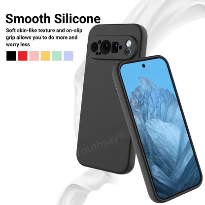 For Google Pixel 9 Pro Case Google Pixel 9 8 7 Pro 8A 7A 6A Cover Fundas Coque Soft Original Liquid Silicone Case Pixel 9 Pro XL