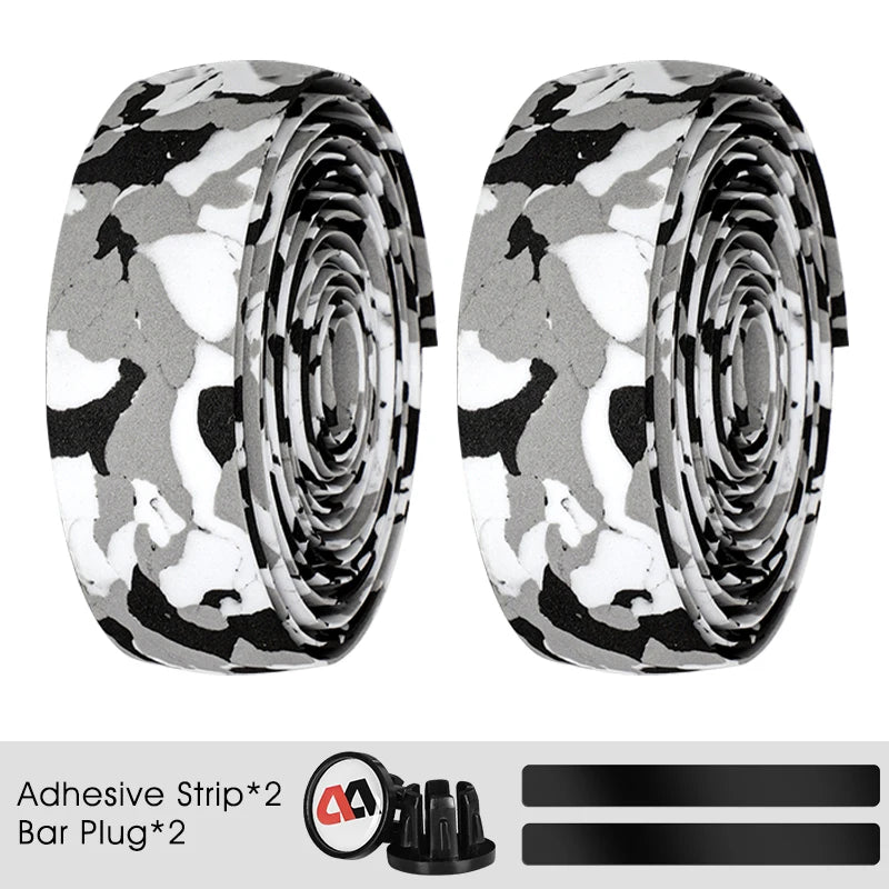 WEST BIKING Bicycle Handlebar Tape EVA PU Bar Tape Soft Cycling Damping With 2 Bar Plug Road Bicycle Anti-slip Shock straps