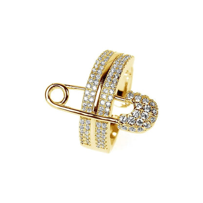 Fashion Pin Connection Three Layers Designer Fashion Ring for Women Valentine's Day Gift Jewelry R7393