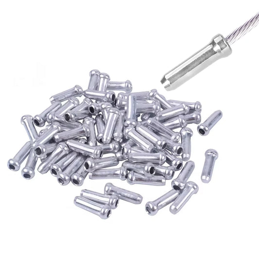 100pcs Bicycle Brake Shifter Cable Tips Aluminum Brake Line Derailleur Shift Inner Wire End Caps Tips Crimps MTB Bike Accessorie