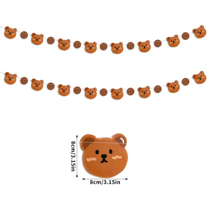 Bear Happy Birthday Banner Cute Bear Paper Birthday Bunting Banner Hanging Garland for Kids Baby shower 1st First Birthday Decor