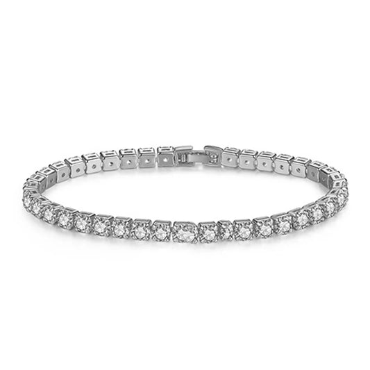 2024 New Arrival  Luxury Round Silver Color on Hand Bracelet Bangle for Women Anniversary Gift Jewelry Bulk Sell S5650