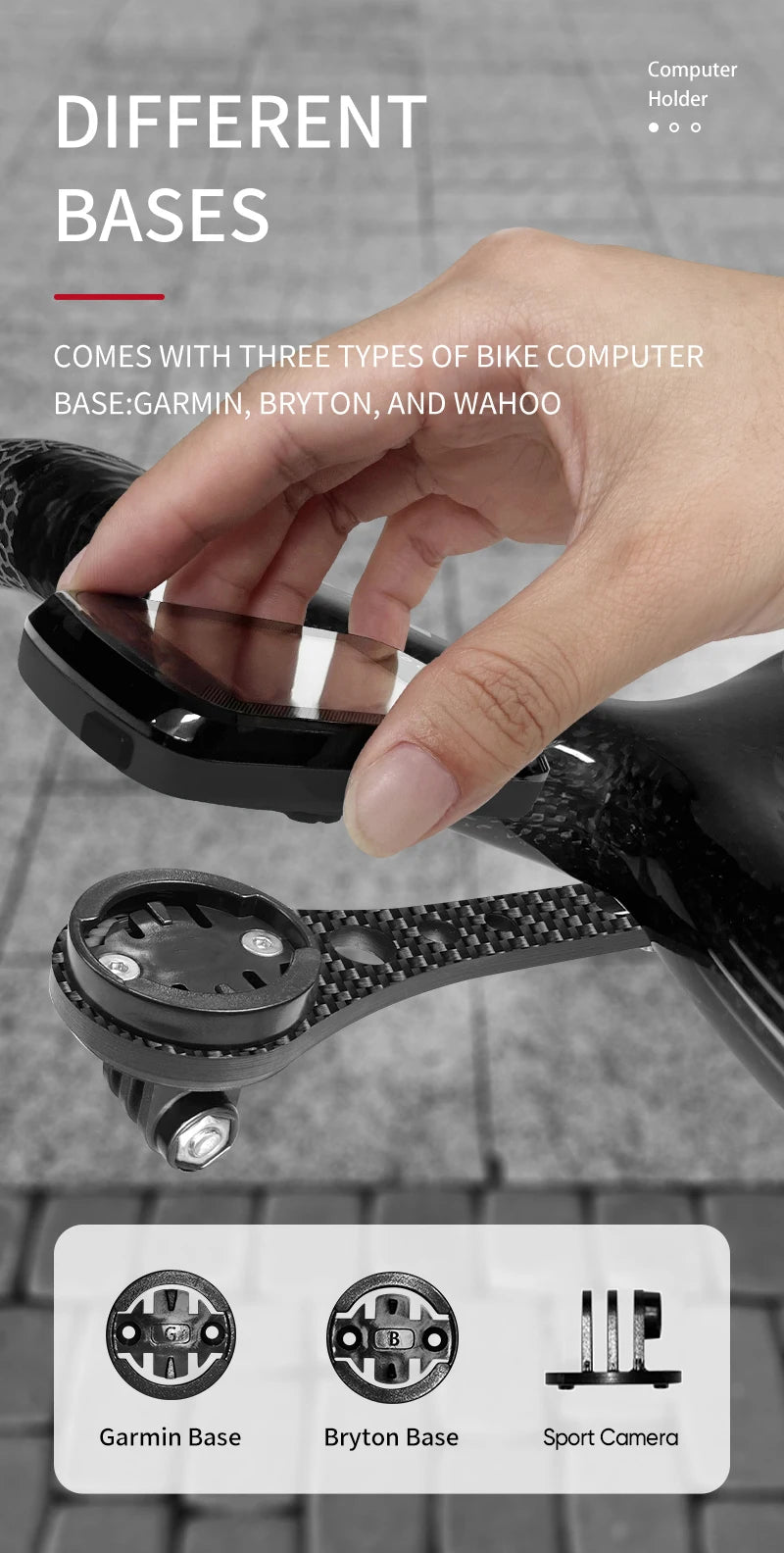 BUCKLOS Carbon Bike Speedometer Holder Road Gravel Bicycle Computer Mount Speedometer Bracket for Garmin Cycling Accessories