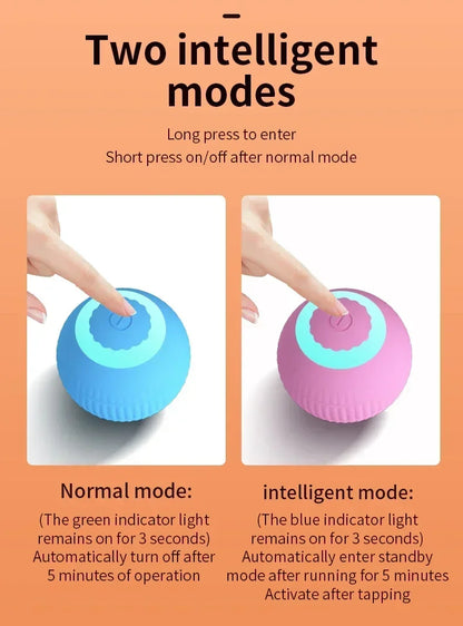 Cat Interactive Ball Toy Automatic Rolling Ball Faux Tail Rechargeable Smart Pet Electric Toy Dog Cat Training Imitate Mouse