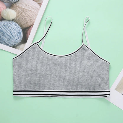 4 Pcs/Lot Children Breast Care Wireless Girls Bra 8-16 Years Hipster Cotton Teens Girl Teenage Underwear Kids Sports Vest