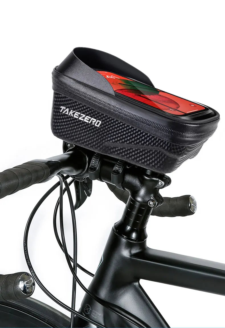 TAKEZERO A2X Mountain Bike EVA Hard Shell Bicycle Bag - Quick-Release Front Bar Bag for Handlebar Mount, Cycling Equipment