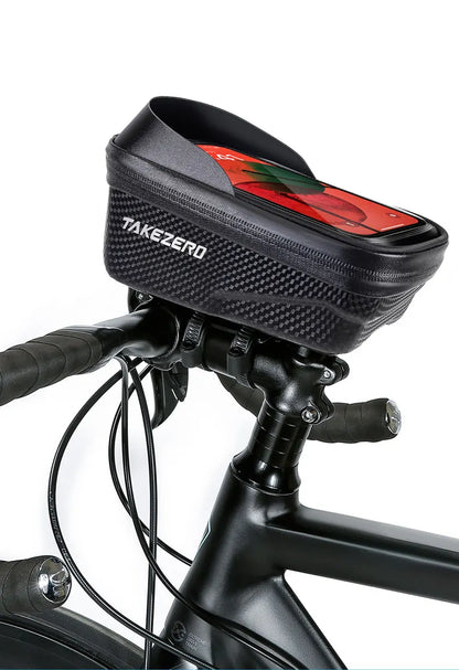 TAKEZERO A2X Mountain Bike EVA Hard Shell Bicycle Bag - Quick-Release Front Bar Bag for Handlebar Mount, Cycling Equipment
