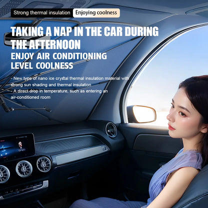 Car Sunshade Windshield Umbrella with 360°Rotation Bendable Handle Front Window Sun shade UV Protection Summer Car Accessories