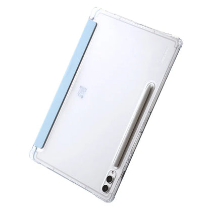 For Samsung Tab S9 Plus Case 12.4" Acrylic Clear Hard Back Stand Smart Cover For Galaxy Tab S9 FE S10 Plus Case With Pen Holder
