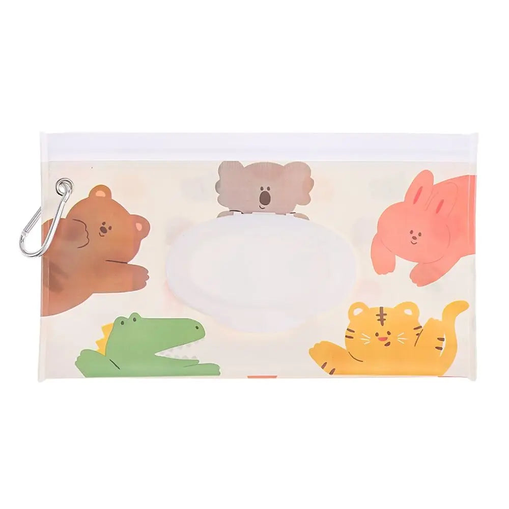 EVA Baby Wet Wipe Pouch Portable Buckle Wipes Holder Case Flip Cover Snap-Strap Reusable Refillable Wet Wipe Bag Outdoor
