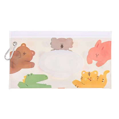 EVA Baby Wet Wipe Pouch Portable Buckle Wipes Holder Case Flip Cover Snap-Strap Reusable Refillable Wet Wipe Bag Outdoor