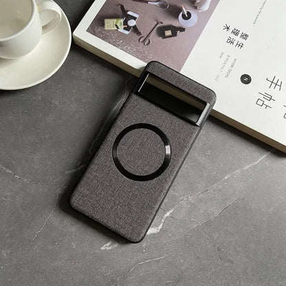 Luxury Business Magnetic Wireless Charging Case for Google Pixel 9 ProXL 6 7 8 Pro 6XL 5A 6A 8A Magsafe Linen Leather Slim Cover
