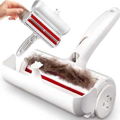 Pet Hair Roller Remover Lint Brush 2-Way Dog Cat Comb Tool Convenient Cleaning Dog Cat Fur Brush Base Home Furniture Sofa Clothe
