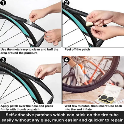 50/30/20/10PCS Bicycle Glue-free Tire Patches Tool Quick Repairing Tyre Protection Patch Adhesive Quick Drying Bike Accessories