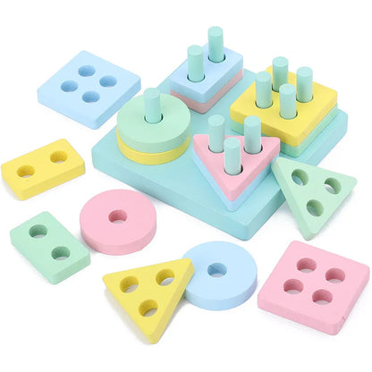 Clearance_Montessori 3D Wooden Puzzles for Kids Baby Early Learning Games Educational Wooden Toys For Children Birthday Gifts_Co