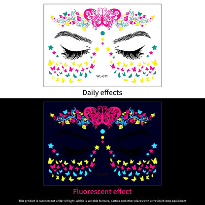 3D Face Eyes Party Makeup Tattoo Sticker Acrylic Diamond Rhinestones Sticker Self-adhesive Mixed Crystal Face Decoration Sticker