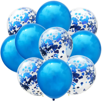 12inch 10pcs Mix Blue Rose Gold Confetti Latex Balloon colorful Baby Shower Wedding Birthday Party Decor Clear Balloons kids toy
