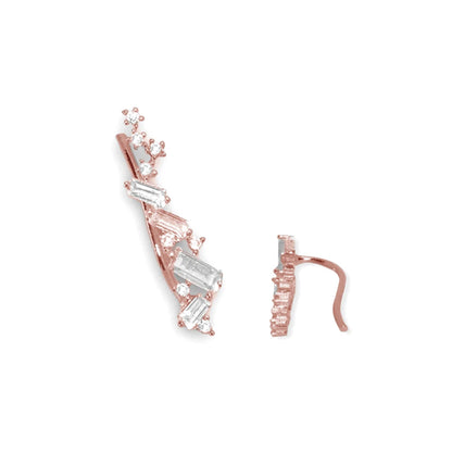 Simple Stylish One Line Cubic Zirconia Drop Earrings for Women 3 Metal Colors Daily Wear Low-key Delicate Female Jewelry