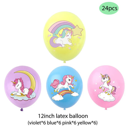 PTRATHY Unicorn Balloons Party Supplies Latex Balloon Kids Cartoon Animal Horse Float Globe Baby Shower Birthday Party Decors