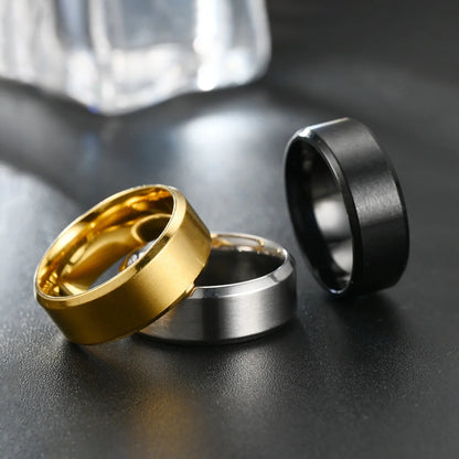 6 Colors Classic 8mm Tungsten Mens Ring Surface Brushed Stainless Steel Ring for Women Wedding Band Couples Jewelry Accessories