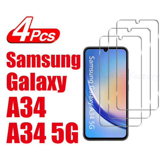 2/4Pcs 10D Tempered Glass For Samsung Galaxy A34 A34 5G Screen Protector Glass Film
