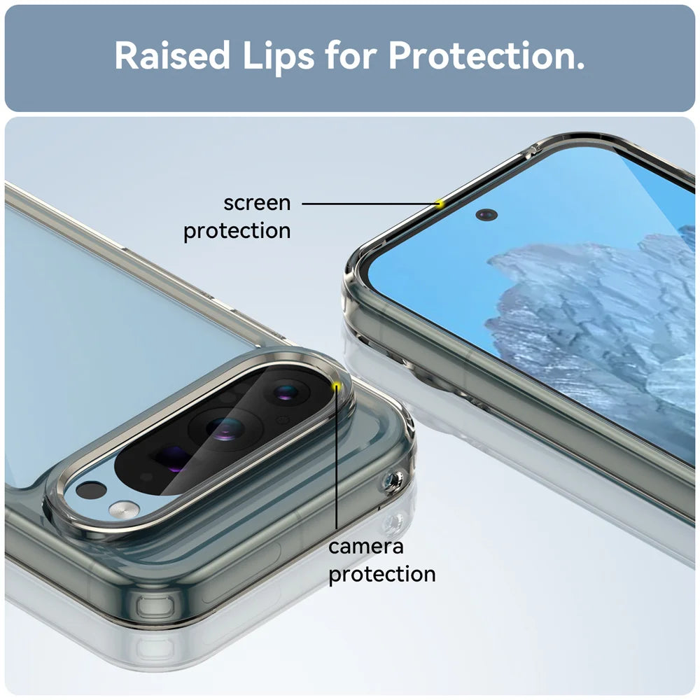 Fashion Transparent Acrylic Case For Google Pixel 9 8 7 Pro 8 7 A Colorful Hard Clear Shockproof Thin Cover For Pixel 9 Pro XL
