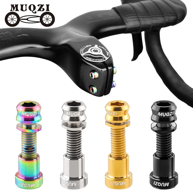 MUQZI Titanium Bolt M5x17mm M5x19mm Bicycle Nut Titanium Alloy Stem Bolts MTB Road  Folding Bike Screw Accessories