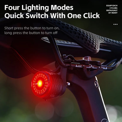 WEST BIKING Bike Rear Light Smart Brake Sensing Light Bicycle Tail Light Type-C Charging Taillight Road Cycling Accessories