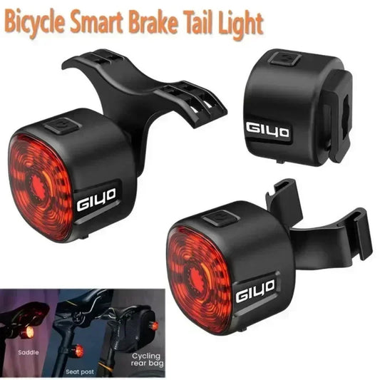 Smart Brake Bicycle Rear Light Auto on/Off Stop Signal Brake Road Bike LED Taillight Type-C Charge MTB Cycling Safety Flash Lamp