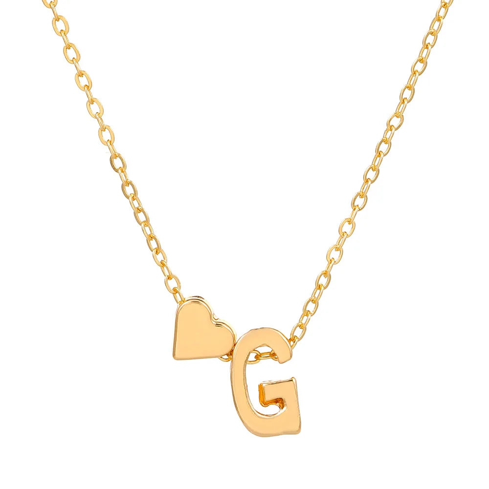 26 English Initial Letter Bracelets for Lovers Women Men DIY Personalized Name Alloy Heart-shaped Bracelets Jewelry Anniversary