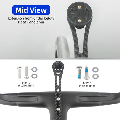 Bicycle Integrated Handlebar Computer Bracket for Garmin Bryton Wahoo Road Bike Speedometer Headlight Carbon Fiber Mount Stand