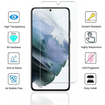 3PCS Full Cover Tempered Glass On the For Samsung S21 5G S23 S22 Plus S20 FE Screen Protector On Samsung S21Plus S21FE Glass