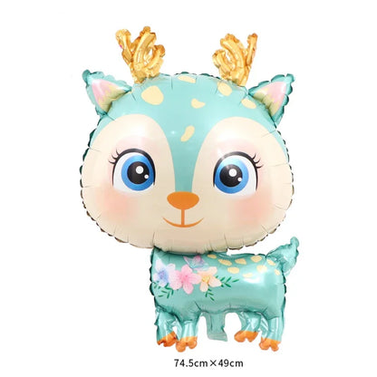 Cartoon Animal Rabbit Deer Foil Balloon Kids Gifts Birthday Party Jungle Animal Theme Decoration Squirrel Fox Bear Helium Globos