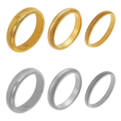 Stainless Steel Texture Flex Snake Chain Cuff Bracelet 18k Gold Plated Wide Bracelet Bangle Fashion Jewelry Women Gifts