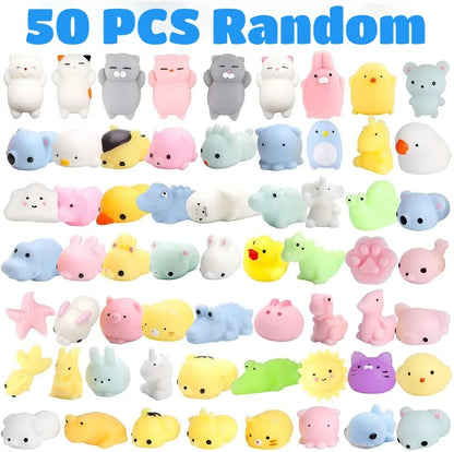 5-50 PCS Kawaii Squishies Mochi Anima Squishy Toys For Kids Antistress Ball Squeeze Party Favors Stress Relief Toys For Birthday
