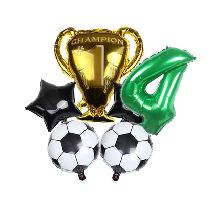 32inch Green Digital Number Foil Ballon Trophy Football Helium Balloons Kids Gifts Birthday Party Football theme Decoration