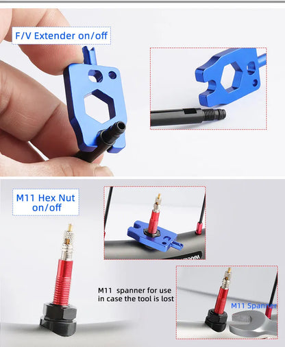 Deemount Presta Nipples Bicycle Tubeless Rim F/V Valves Anodized Aluminum Stem Brass Core Integrated Rectangle Base