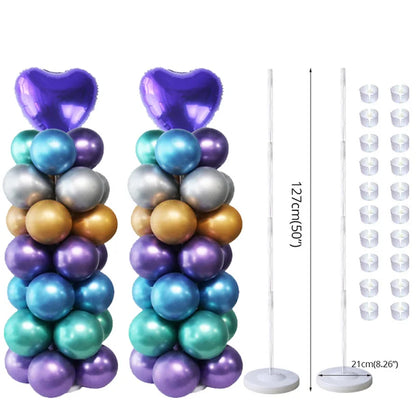 1/2set Adjustable Balloon Column Stand Metal Balloon Stand Holder with Plastic Base for Wedding Decor Birthday Baby Shower Party
