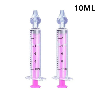 2Pcs Needle Tube Baby Nasal Aspirator Syringe Baby Nose Cleaner Infant Rhinitis Nasal Washer Children Nose Washing Tool for Kids