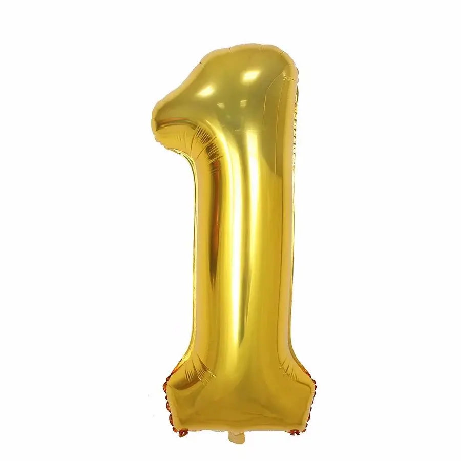 40inch 1st Turquois Rose Gold Silver Big Number Foil Helium Balloons Baby Shower 1 Years Old Birthday Party Decoration Globos