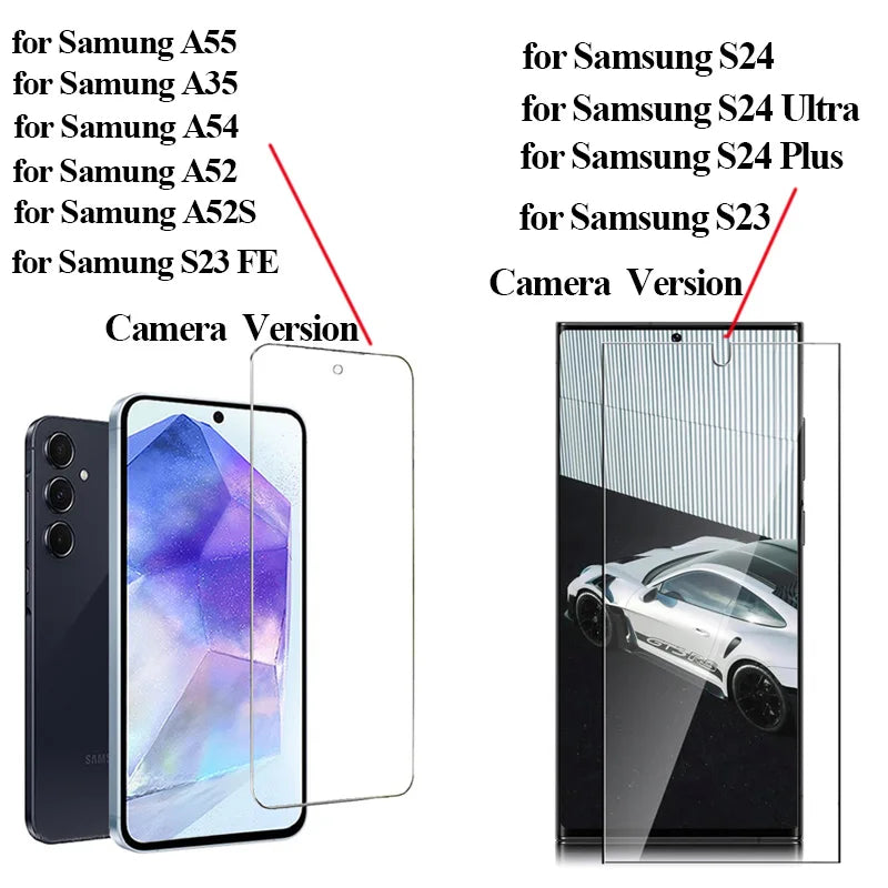 HD Screen Protector for Samsung S23 A55 A35 A54 S25 Tempered Glass for Samsung S24 S21 S22 mica Galaxy S24 Ultra S23 FE