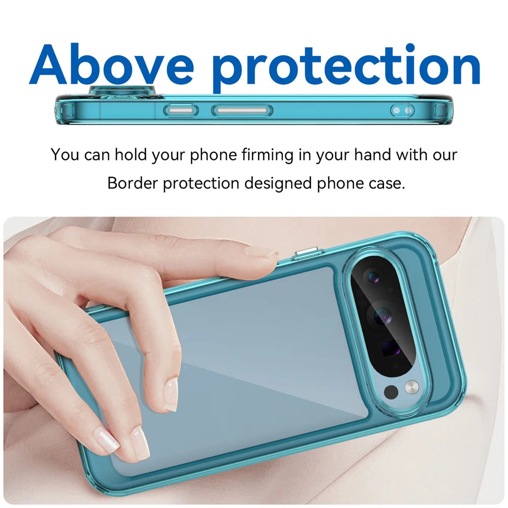 Fashion Transparent Acrylic Case For Google Pixel 9 8 7 Pro 8 7 A Colorful Hard Clear Shockproof Thin Cover For Pixel 9 Pro XL
