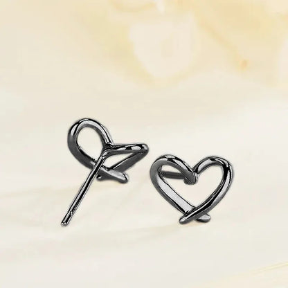 Minimalist Heart Shaped Stud Earrings for Women Glossy Neat Fresh Teens Ear Accessories Charms Daily Wear Party Jewelry