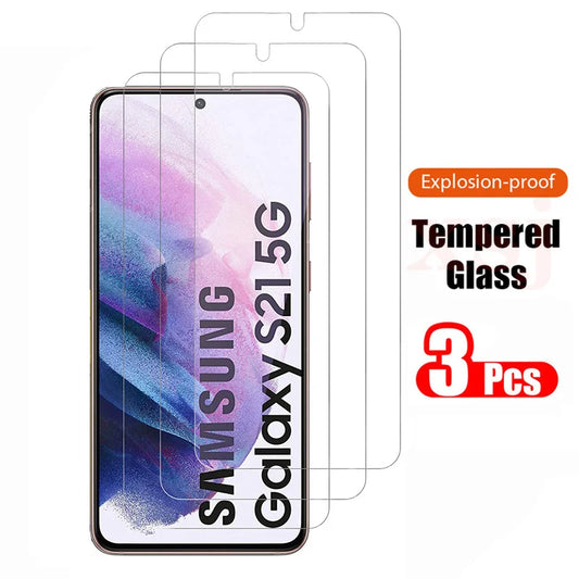 3PCS Full Cover Tempered Glass On the For Samsung S21 5G S23 S22 Plus S20 FE Screen Protector On Samsung S21Plus S21FE Glass