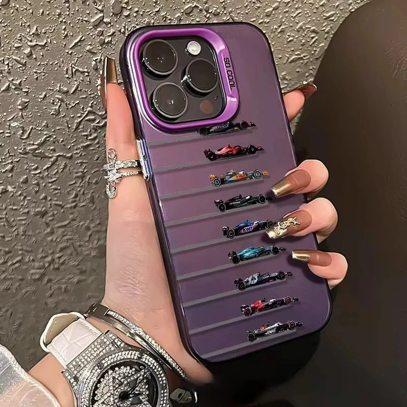 Fashion Luxury Formula Racing Pattern Phone Case For iPhone 17 Air 16 Pro Max 15 14 Plus 13 12 11 Shockproof Silicone Back Cover